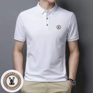 Camiseta de Manga Corta para Hombre, Nueva Colección de Verano, Estilo Polo, Cuello Solapa, Color Sólido, Talla Grande - Product Image 5