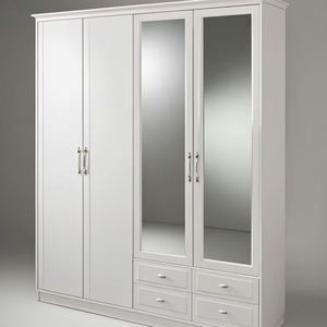 Armoire de chambre à coucher sur mesure, armoire moderne en bois, armoires de chambre, miroir, prêt à assembler - Product Image 1