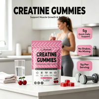 Neewwon Gummies de Créatine Monohydrate Végétaliennes Sans Sucre 5g Saveur Cerise Soutien Nutritionnel pour les Performances Sportives des Femmes