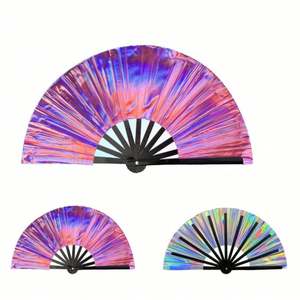 Promotion estivale : Grands éventails pliants en bambou, écologiques, en PVC sculpté, style amour, pour festivals et soirées estivales - Product Image 5