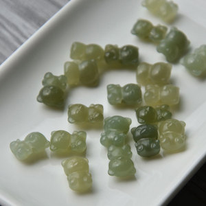 Natural Hetian Jade Bear Charms Animal Shape Pendants For <b>Bracelet</b> Or <b>Phone</b> Accessory Gift From China - Product Image 4