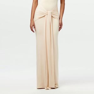 2024 nuovo <span class=keywords><strong>vestito</strong></span> di moda mezzo collo alto irregolare canotta per le donne elegante aderente abito lungo increspato pizzo dolce e Sexy senza maniche - Product Image 5