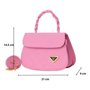 Sac bandoulière Fana Lucrecia Rosa 21x9x14.5 cm en cuir avec fermeture éclair, style été pour femme - Product Image 1