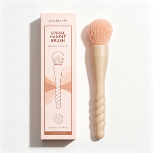 Custom Logo Biomimetic Fiber Contour Brush with High Density 3D Angled Head for Professional Facial Makeup - Product Image 1
