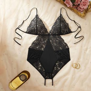 <span class=keywords><strong>Body</strong></span> de una Pieza con Encaje Floral Transparente, Espalda Descubierta, Lencería de Malla, Cómodo y Atractivo, para Mujeres Maduras, Sexy, de Alta Calidad - Product Image 3