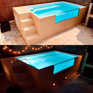 Piscina Contenedor <span class=keywords><strong>de</strong></span> Acero YG <span class=keywords><strong>de</strong></span> 40 pies con Estructura <span class=keywords><strong>de</strong></span> <span class=keywords><strong>Piedra</strong></span> Sinterizada, Diseño Duradero, 1 Año <span class=keywords><strong>de</strong></span> Garantía, Estilo Transicional, Casa Cuadrada - Product Image 6