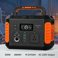 Station d'alimentation portable JFT-U350-3 288Wh LiFePO4, sortie 350W, onde sinusoïdale pure 120V AC, USB-C PD 100W, MPPT solaire pour extérieur/camping-car