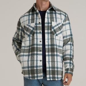 เสื้อเชิ้ตผู้ชายสไตล์เรโทร ดีไซน์ปกพับ ย้อมเส้นด้าย ทรงหลวม ผ้าหนา แขนยาว ลายสก็อต ผ้าแฟลนเนล - Product Image 1