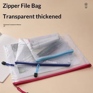 Pochette de classement <span class=keywords><strong>A4</strong></span> en PVC imperméable avec fermeture éclair, grande capacité, couleurs assorties, pochettes à fermeture éclair en PVC, porte-documents transparents <span class=keywords><strong>format</strong></span> <span class=keywords><strong>A4</strong></span> - Product Image 3