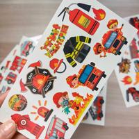 Tatouages temporaires de pompiers et camions de pompiers 2026, autocollants de tatouage, décorations et fournitures pour fêtes d'anniversaire, cadeaux et prix scolaires