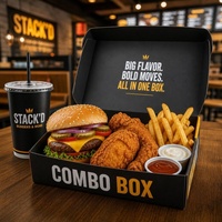 Boîte alimentaire personnalisée en gros avec logo, écologique, pour plats à emporter : poulet frit, burger, frites