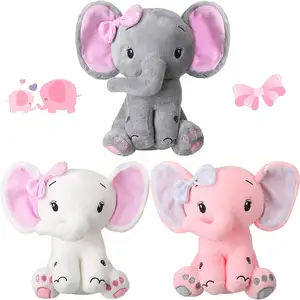 큰 귀와 귀여운 봉제 PP 면 박제 아기 코끼리 장난감 다채로운 부드러운 장난감 봉제 코끼리