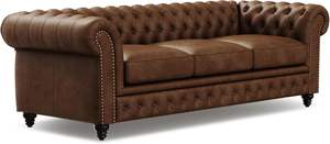 <span class=keywords><strong>Valencia</strong></span> Parma 92 Sofá Chesterfield de cuero Full-Aniline Sofá de cuero italiano Artisan Crafted Nailheads Mid Century Living Room - Product Image 4