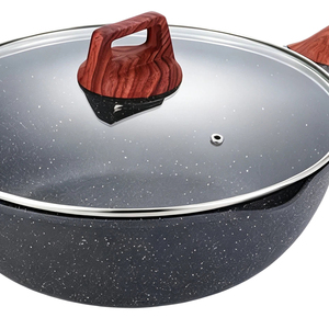 Wok classique écologique en aluminium avec fond à induction et revêtement antiadhésif, fond plat - Product Image 5