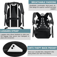 Sac à dos de voyage multifonctionnel imperméable de haute qualité, compartiment isotherme pour le déjeuner, sac à dos pour ordinateur portable, sac à dos de travail