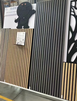 Panneaux acoustiques en bois lamellé-collé naturel, design géométrique, matériau MDF