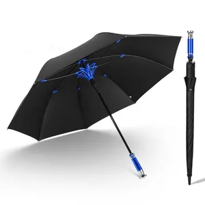 Paraplu Groothandel Custom Logo Dubbele Luifel Geventileerde Winddichte Paraplu Automatische Open Rechte Golfparaplu Met Logo