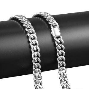 Collar Cubano de Acero Inoxidable para Hombre y Mujer, Joyería con Cierre de Cable, Accesorios Personalizados, Joyería Hip Hop, Cadena Cubana con Diamantes - Product Image 2