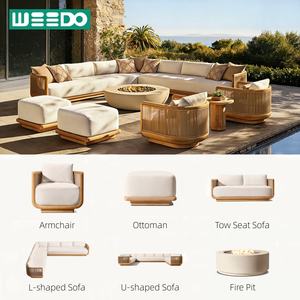 Canapé d'extérieur de luxe pour villa, mobilier d'extérieur en teck pour hôtel, ensemble de canapés de <span class=keywords><strong>jardin</strong></span>, ensemble de canapés d'extérieur en teck pour patio - Product Image 1