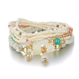 Set di Braccialetti Boho Multistrato con Perline, Bracciali Elastici Vintage alla Moda per Donna, Gioielli per Feste e Uso Quotidiano - Product Image 1
