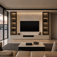 Mueble de TV Moderno y Lujoso Personalizado, Mueble para Televisor con Almacenamiento en Cajones para Sala de Estar, Hecho a Medida con Dimensiones Personalizadas