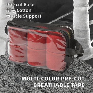 Bande de kinésiologie en coton pré-coupée multicolore, respirante, élastique, pour le soutien musculaire, 5 cm x 5 m - Product Image 2