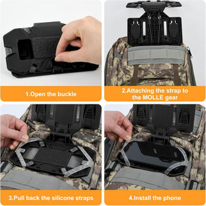 個人用保護具-戦術的なプレートキャリアベスト用アクセサリー: 胸に取り付けられた電話ホルダー、画面サイズ用4.7 "-6.7" - Product Image 3