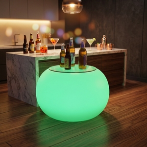 Duurzame luxe cocktailtafel met LED-stoelen, 16 kleuren veranderende verlichting, meubels, gloeiende LED bartafel en stoelenset voor thuis. - Product Image 2