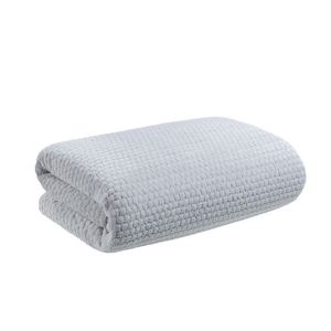 Ensemble de serviettes de bain en polaire corail Cloud Grid, épaissies et agrandies pour une peau douce, couleur unie, usage adulte, idéal pour la maison - Product Image 4