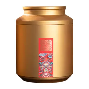 Tùy Chỉnh In 185*232Mm Vòng Đặc Biệt Lớn Cao Màu Đen Cổ Điển Trà Tin Canister Caddy Lớn Trà Lon Thiếc Container Hộp Thiếc - Product Image 6