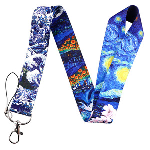 Nuevo Cordón para Tarjetas con Diseño de la Noche Estrellada de Van Gogh y Búho, Correa Creativa para Colgar con Porta Identificación - Product Image 6