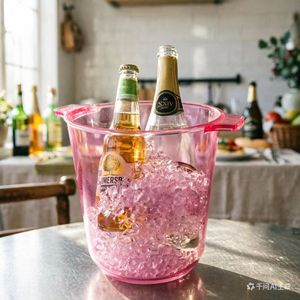 Grand seau à glace transparent en plastique AS/PP/PE pour champagne, idéal pour les brasseries russes Krusovice, Erdinger, Flensburger, Brauerei <span class=keywords><strong>Ganter</strong></span> - Product Image 4