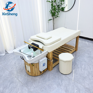 Cama de Spa Japonesa para el Cabello, Diseño Superior de Muebles de Madera, Cama de Champú Personalizable para Spa Capilar, Mesa para Tratamientos Faciales con Vapor - Product Image 3