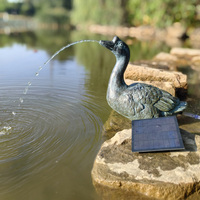 Nouveau produit canard cascade fontaine Statue résine canard Figurine pour jardin décoration extérieure artificielle fontaine à eau solaire
