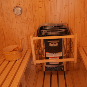 Sauna de Barril para 2-4 Personas, Sauna de Vapor de Pino Blanco con Techo de Asfalto Negro, Calentador de 6kW, para Patio Trasero, Terraza, Jardín - Product Image 2