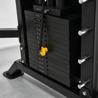 Rack de musculation multifonction robuste avec pile de poids intégrée, station multi-exercices et poulie à câble, équipement de fitness pour salle de sport