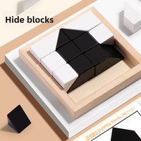 Boîte de blocs de puzzle 3D en bois poli, sécurisée pour les enfants, pour filles, stimulant la pensée logique, l'imagination et l'éveil éducatif