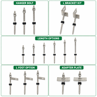 Kit de fixation solaire en acier inoxydable sur mesure M10 M12 avec rondelle EPDM et plaque adaptatrice en L pour montage PV sur toiture métallique ondulée