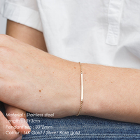 Bracelet minimaliste personnalisé en or 14K 30x2mm en acier inoxydable 316L