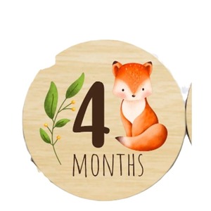 Cross-border wooden double-sided milestone photo prop for newborns, animal-themed <b>digital</b> <b>calendars</b>, and growth record cards. - Product Image 5