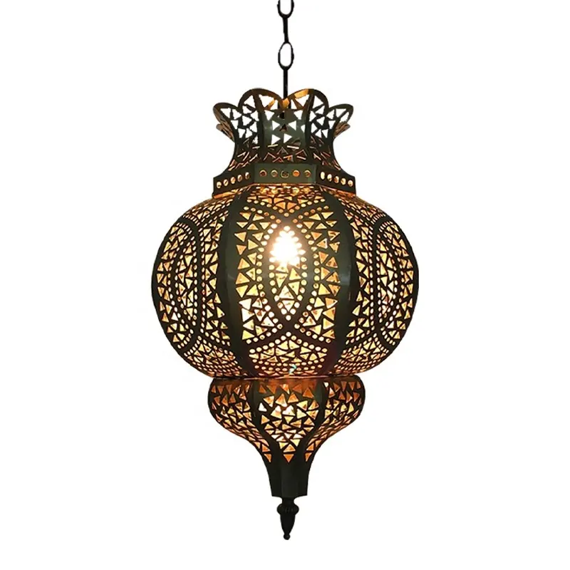 Lámpara colgante de techo de hierro, moderna, árabe, islámico, Tai marroquí, iluminación marroquí