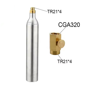 Chứng nhận TUV tped 0.6L nhôm CO2 xi lanh áp suất cao Xi lanh khí dùng trong công nghiệp cho máy Soda và oxy - Product Image 2
