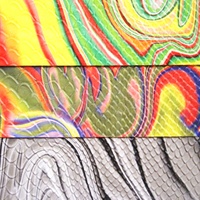 0.7MM Dégradé Aquarelle Fluide Pulvérisation Visage Motif Flux Couleur Lézard Serpent Animal Texture En Relief PU Faux Cuir