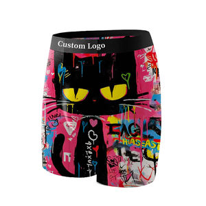 Short graphique avec logo de marque personnalisé Boxers imprimés numériquement <span class=keywords><strong>en</strong></span> 3D Caleçons pour jeunes garçons Sous-vêtements de créateur grande taille Culottes de lingerie pour hommes - Product Image 2