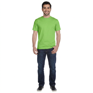 T-shirt à manches courtes col rond pour homme - Tissu personnalisable, motif uni, design vierge, coupe classique, style décontracté FINER THREADS - Product Image 1