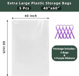 <b>Extra</b> <b>Large</b> Clear Recyclable LDPE Gravure <b>Printed</b> Plastic Storage Bags for Luggage Suitcase - Product Image 2