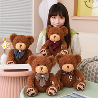 Teddybeer Pop Met Strik Zacht En Schattig Pluche Cartoon Metgezel Knuffel Beer Mispel Knuffel Dier Pp Katoen Gevuld