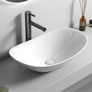 <span class=keywords><strong>Lavabo</strong></span> da appoggio rettangolare in ceramica di lusso, a vasca singola, senza maniglie per <span class=keywords><strong>rubinetto</strong></span>, per hotel - Product Image 2