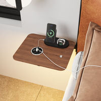 Cadre de lit rembourré intelligent avec charge sans fil et port USB, lit plateforme moderne pour chambre à coucher technologique