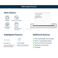 Impresora térmica portátil A4 210mm216mm Carta de EE. UU. Para Windows y Mac Mini impresora para teléfono móvil Foto A4 Impresora térmica